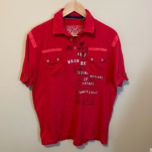 Point Zero red short sleeve golf shirt